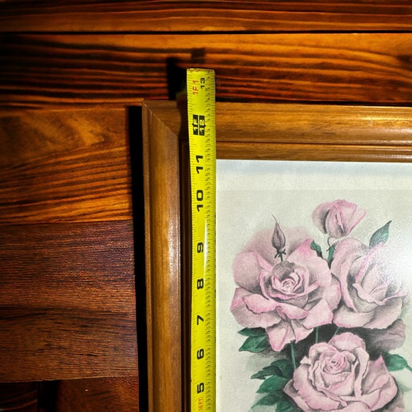 Vtg Framed 'Roses' Signed by Artist in Pencil 10”x12.5” MCM - Picture 9 of 9